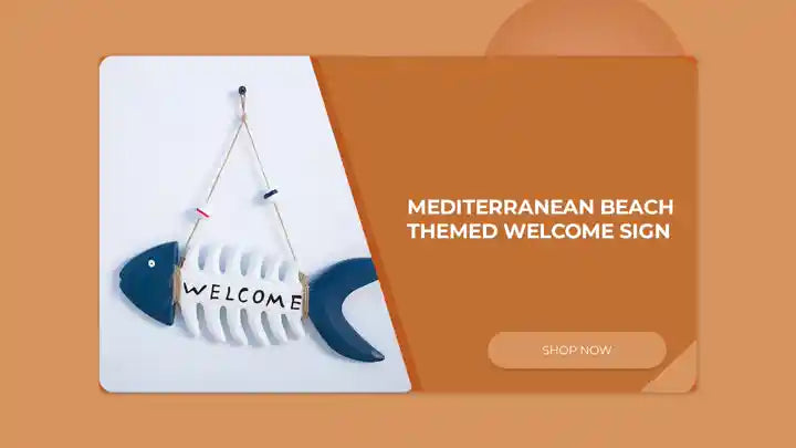 Mediterranean Beach Themed Welcome Sign by@Outfy