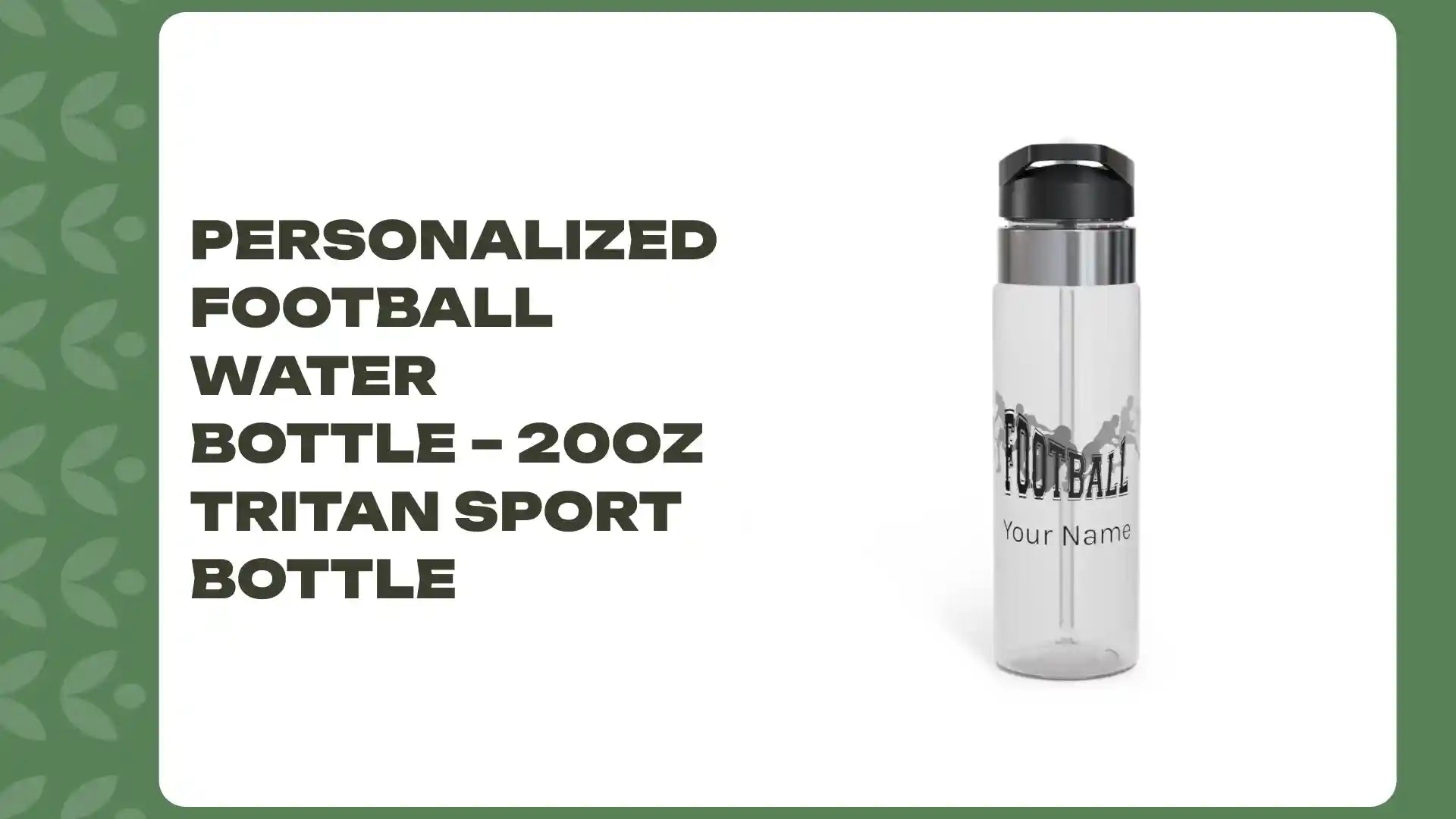 Personalized Football Water Bottle &ndash; 20oz Tritan Sport Bottle by@Outfy