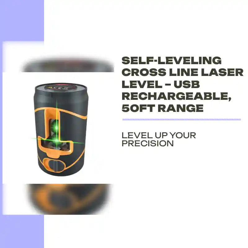 Self-Leveling Cross Line Laser Level &ndash; USB Rechargeable, 50Ft Range by@Outfy