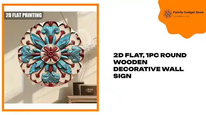 2D Flat, 1pc Round Wooden Decorative Wall Sign by@Outfy
