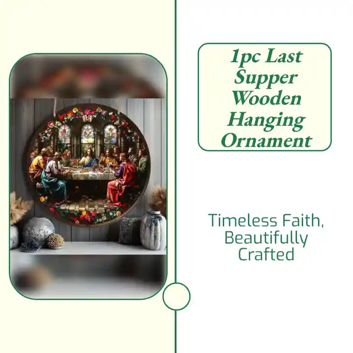 1pc Last Supper Wooden Hanging Ornament by@Outfy