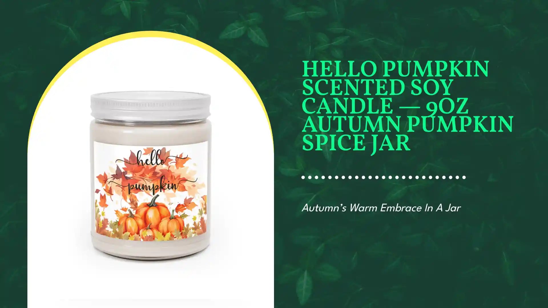 Hello Pumpkin Scented Soy Candle &mdash; 9oz Autumn Pumpkin Spice Jar by@Outfy