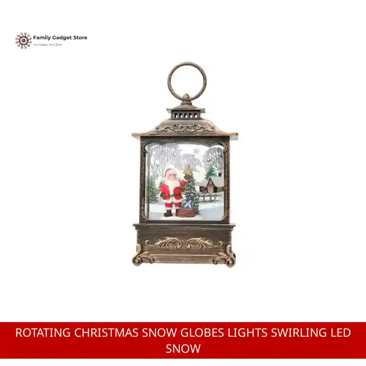 Rotating Christmas Snow Globes Lights Swirling LED Snow by@Outfy