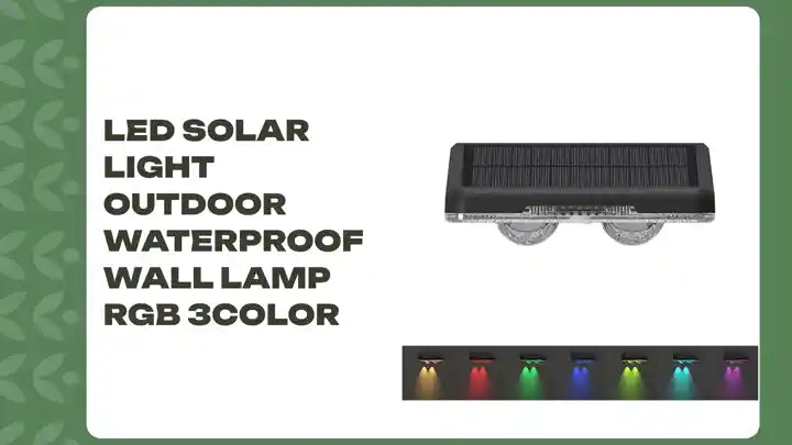 LED Solar Light Outdoor Waterproof Wall Lamp RGB 3Color by@Outfy