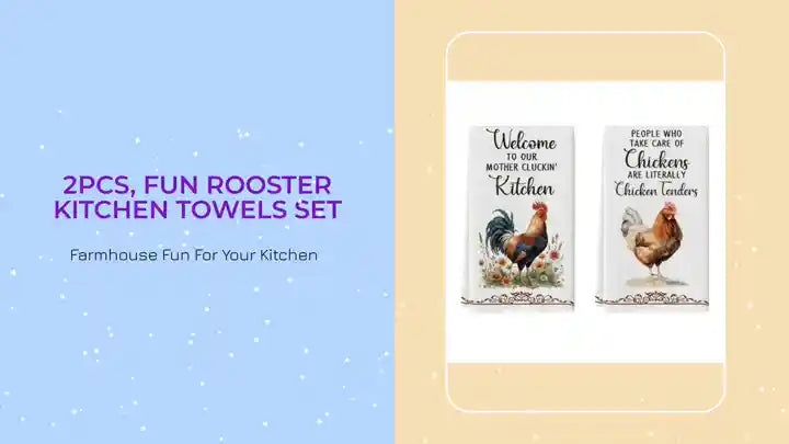 2Pcs, Fun Rooster Kitchen Towels Set by@Outfy