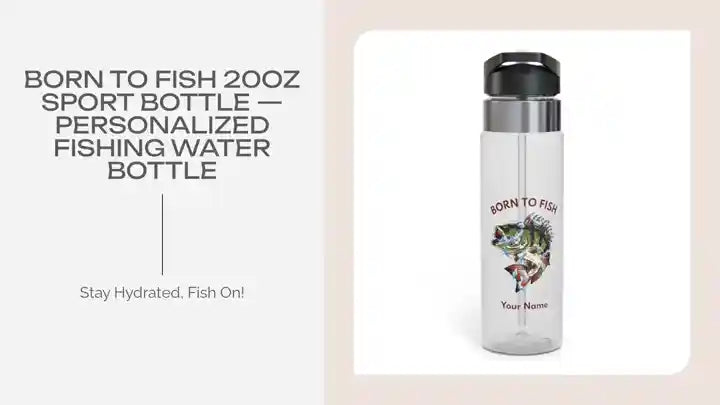 Born to Fish 20oz Sport Bottle &mdash; Personalized Fishing Water Bottle by@Outfy