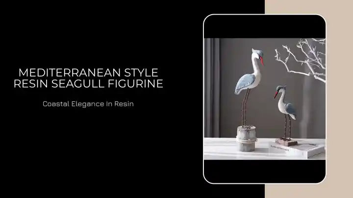 Mediterranean Style Resin Seagull Figurine by@Outfy