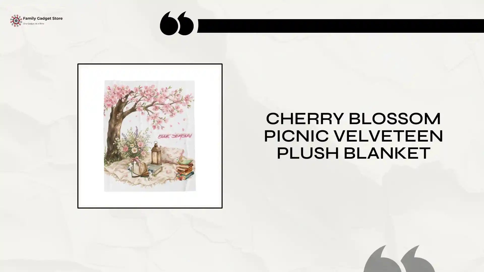 Cherry Blossom Picnic Velveteen Plush Blanket by@Outfy