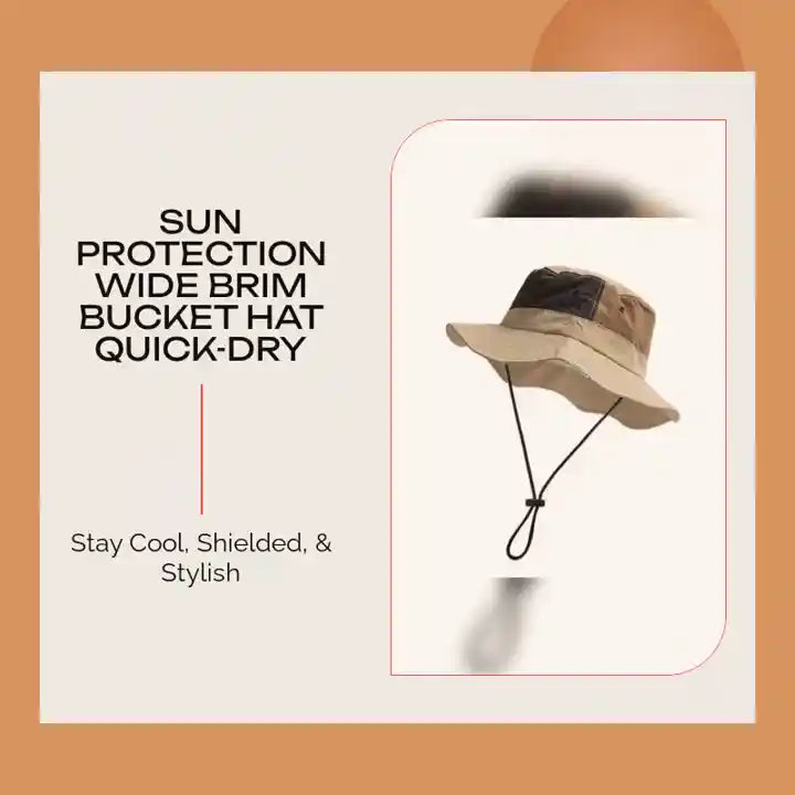 Sun Protection Wide Brim Bucket Hat Quick-dry by@Outfy