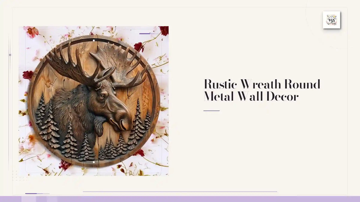 Rustic Wreath Round Metal Wall Decor by@Outfy
