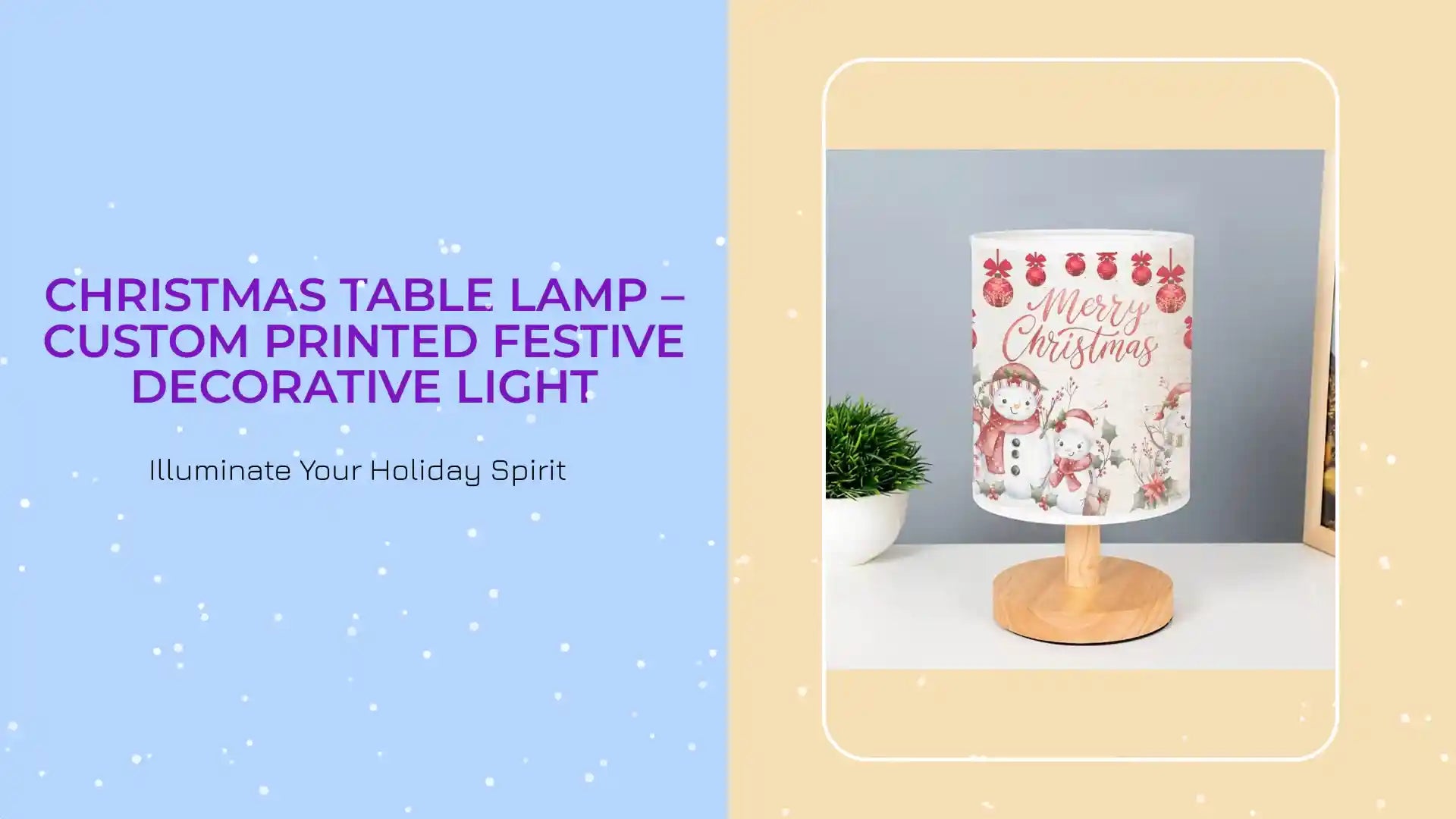 Christmas Table Lamp &ndash; Custom Printed Festive Decorative Light by@Outfy