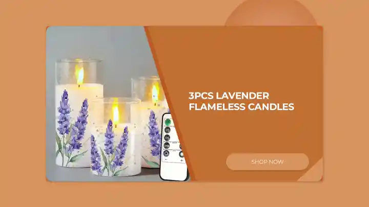 3pcs Lavender Flameless Candles by@Outfy