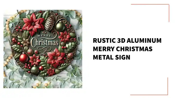 Rustic 3D Aluminum Merry Christmas Metal Sign by@Outfy