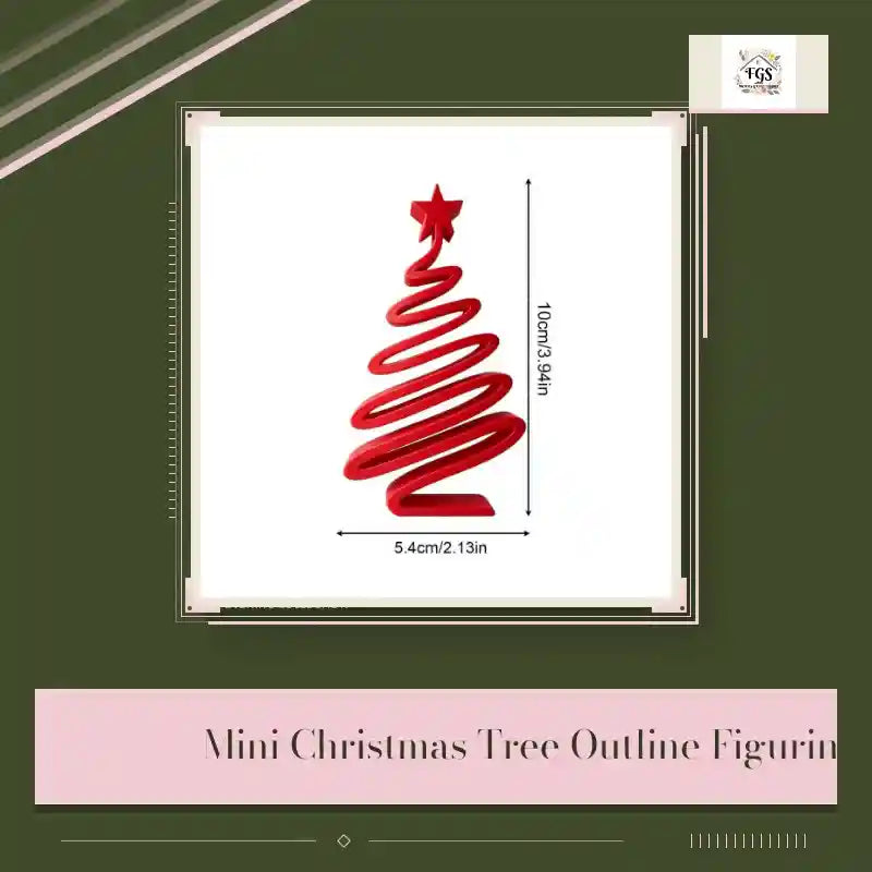 Mini Christmas Tree Outline Figurine, 10 cm by@Outfy