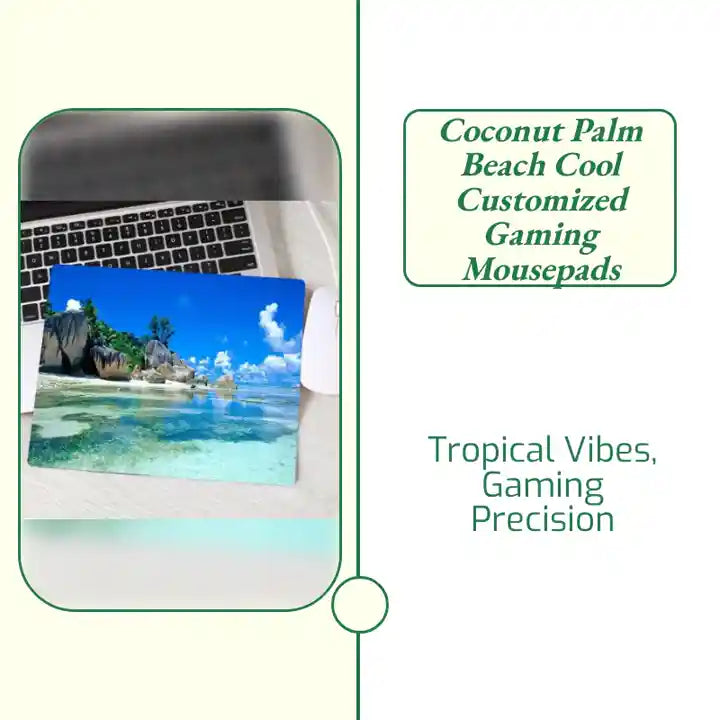 Coconut Palm Beach Cool Customized Gaming Mousepads by@Outfy