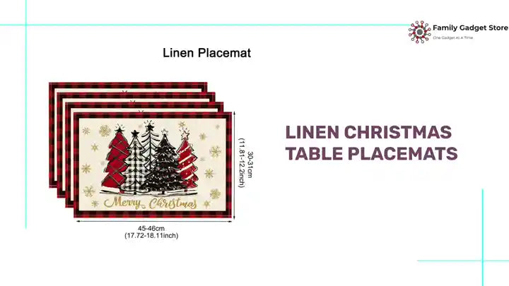 Linen Christmas Table Placemats by@Outfy