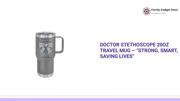 Doctor Stethoscope 20oz Travel Mug &mdash; "Strong, Smart, Saving Lives" by@Outfy