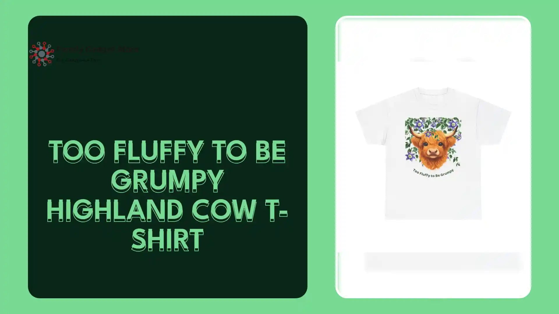 Too Fluffy To Be Grumpy Highland Cow T-Shirt by@Outfy