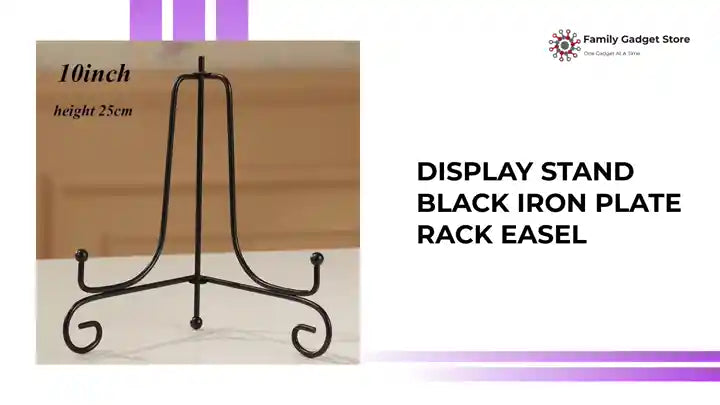Display Stand Black Iron Plate Rack Easel by@Outfy