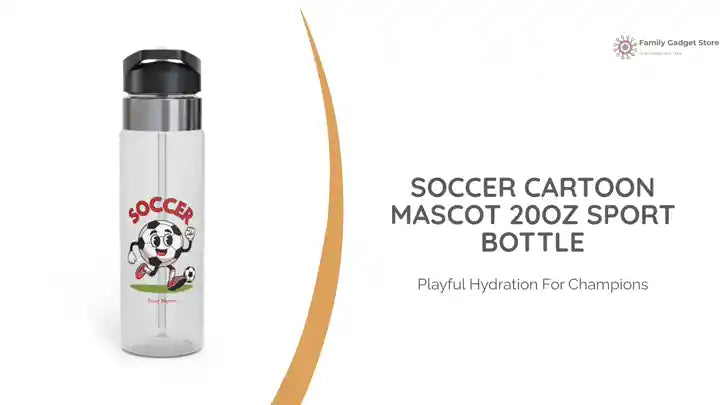 Soccer Cartoon Mascot 20oz Sport Bottle by@Outfy