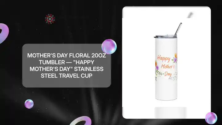 Mother's Day Floral 20oz Tumbler &mdash; "Happy Mother's Day" Stainless Steel Travel Cup by@Outfy